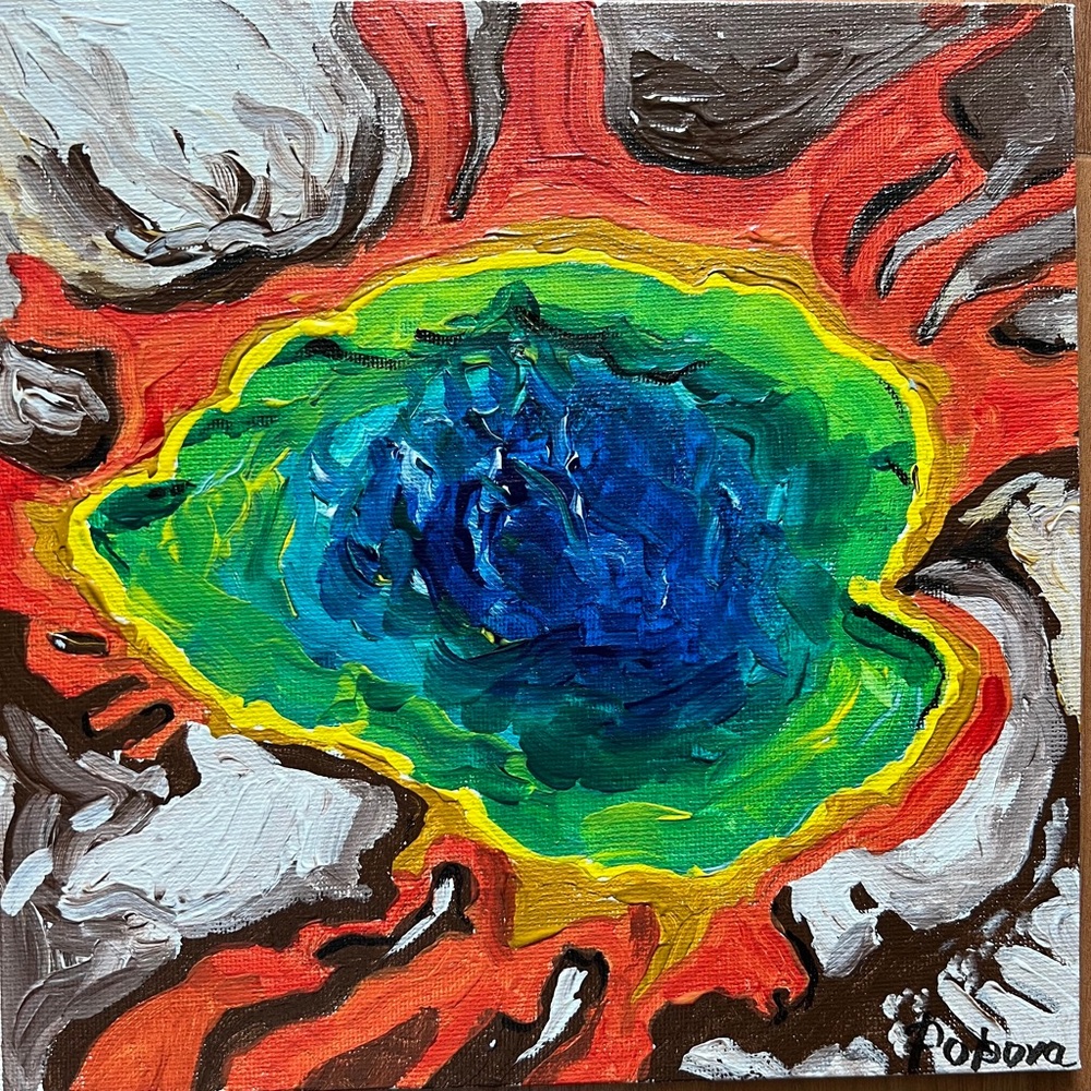 "Yellowstone 2" acrylic painting.